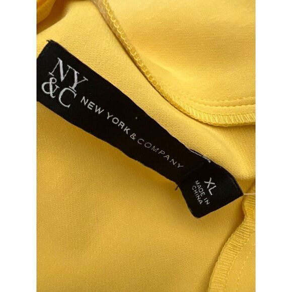 NWT York & Company Women Yellow Cold Shoulder Jumpsuit Size XL - Picture 7 of 9